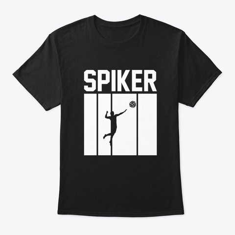 Volleyball Spiking Smasher Smash Black T-Shirt Front