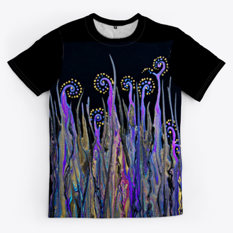 Spiraling Garden  Black T-Shirt Front