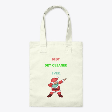 Dabbing Santa Mask For Dry Cleaner's Natural T-Shirt Front