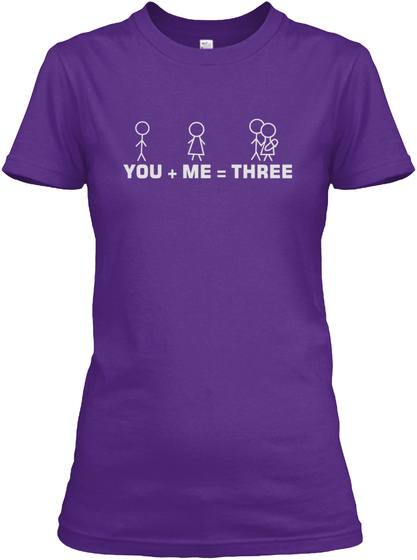 You+Me =Three Purple T-Shirt Front