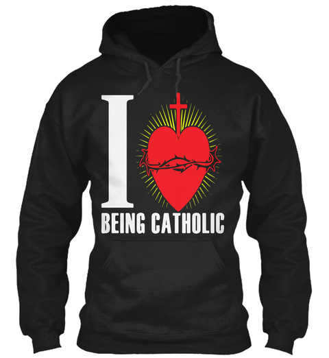 Catholic Church Love Black T-Shirt Front