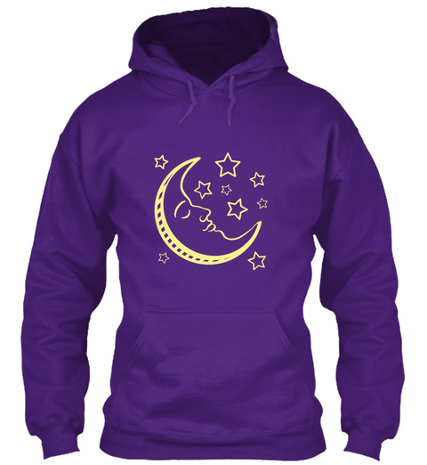 Moon And Stars Hoodie Purple T-Shirt Front