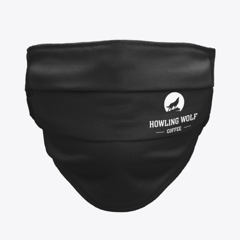 Howling Wolf Coffee Face Mask Black T-Shirt Front