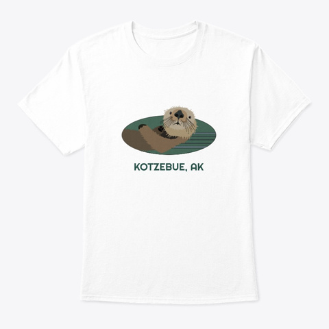 Kotzebue Ak Otter Pnw Tribal White T-Shirt Front