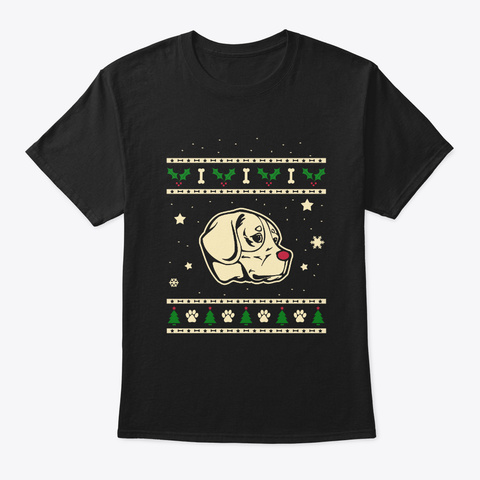 Christmas Beagle Harrier Gift Black T-Shirt Front