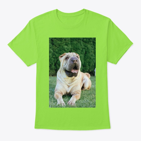Adorable White Dog  Lime T-Shirt Front