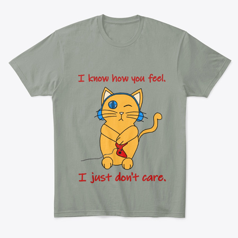 I Know How You Feel   Orange Kitten Grey T-Shirt Front