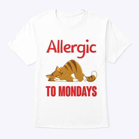 Allergic To Mondays Funny Lazy Cat