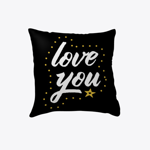 Love You   His And Hers Couples Pillows Black Kaos Front