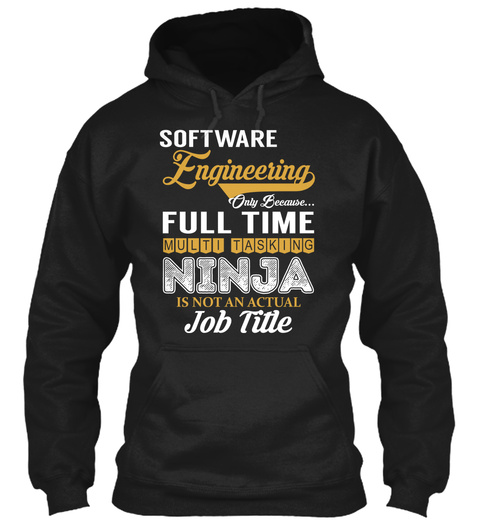 Software Engineering   Ninja Black T-Shirt Front