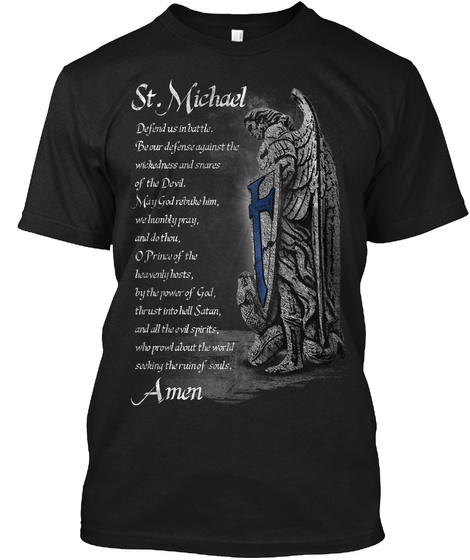 Saint Michael the Archangel Prayer FRONT Unisex Tshirt