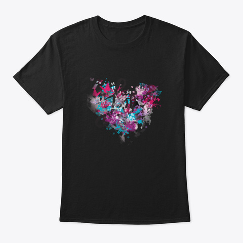 Love Flower Black T-Shirt Front
