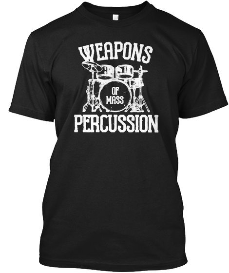 Play Drums Black T-Shirt Front