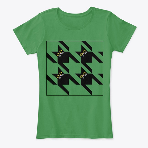 Cat's Tooth Kelly Green  T-Shirt Front