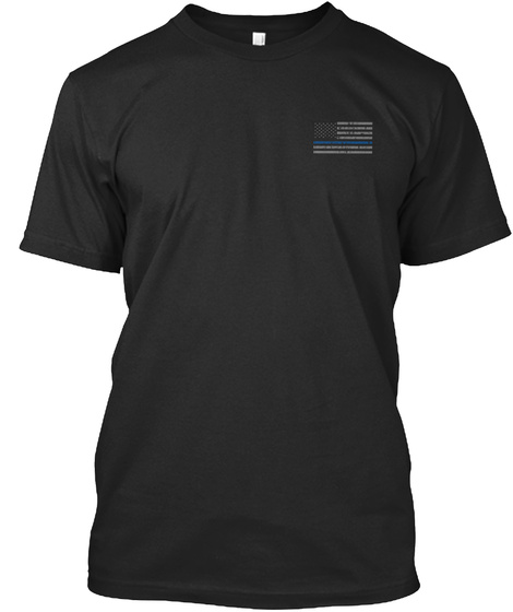 Texas Thin Blue Line Black T-Shirt Front