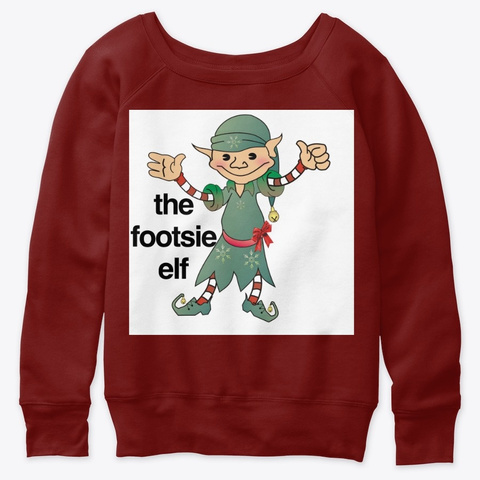 The Footsie Elf Dark Red Triblend T-Shirt Front