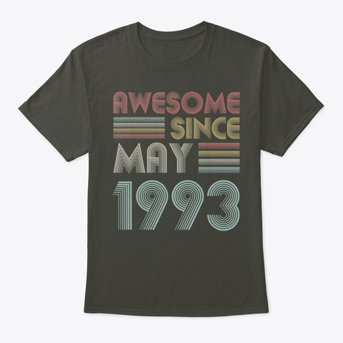 26th Birthday Gift Awesome  Smoke Gray T-Shirt Front