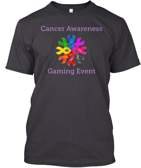 Cancer Awareness Gaming Event Charcoal Black T-Shirt Front