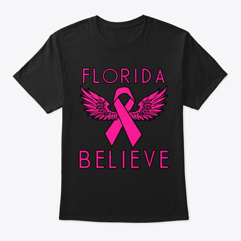 Florida Believe Breast Cancer Support Wo Black T-Shirt Front