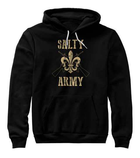 Salty Army  Black T-Shirt Front