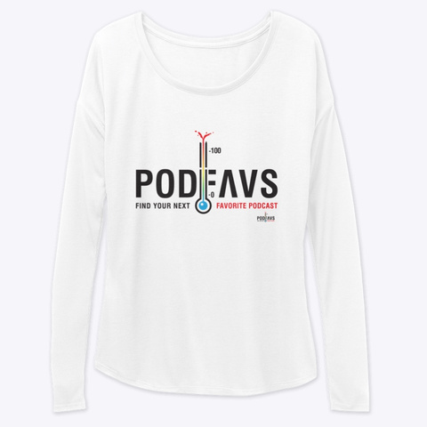 The Podfavs Logo White T-Shirt Front