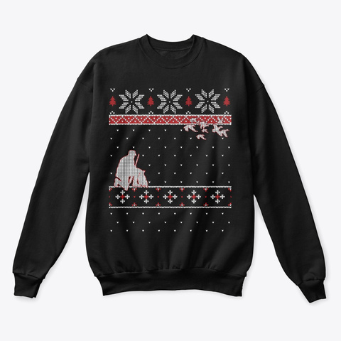 Duck Hunter Ugly Christmas Sweater Black Camiseta Front