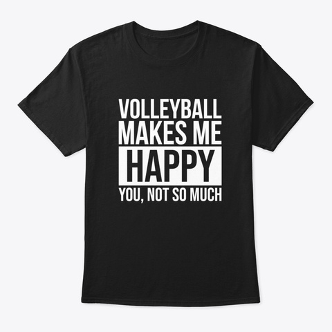 Volleyball Qk8ps Black T-Shirt Front