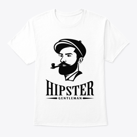 Hipster White T-Shirt Front