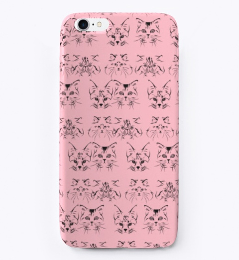 Cate Face Pattern Phone Cases In Usa Pink T-Shirt Front