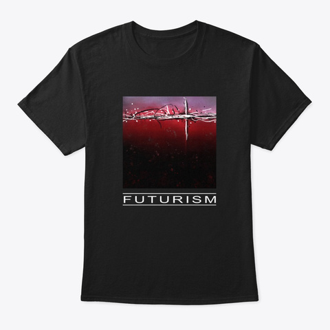 Abstract Aesthetic Art "Futurism" Black T-Shirt Front