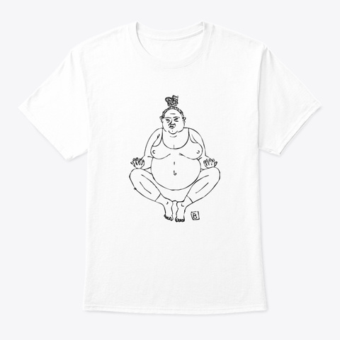 Funny Meditation Girl Shirt White T-Shirt Front