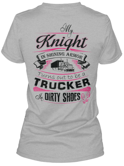 Trucker's Lady   Limited Edition Sport Grey T-Shirt Back