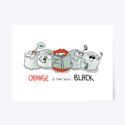 Orange I Is The New Black  Art Sheep Standard T-Shirt Front