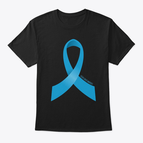 Colon Cancer Awareness Ribbon Black T-Shirt Front