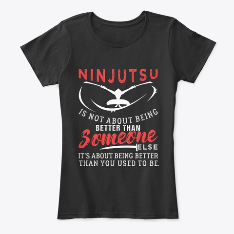 Ninjutsu Sport Fan Ninja Gift Black T-Shirt Front