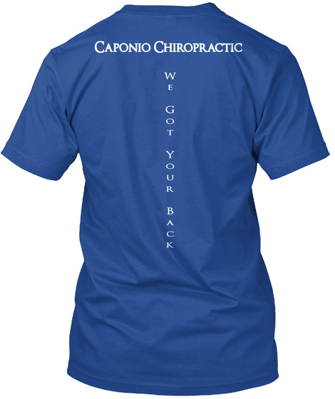 Caponio Chiropractic We Got Your Back Deep Royal T-Shirt Back