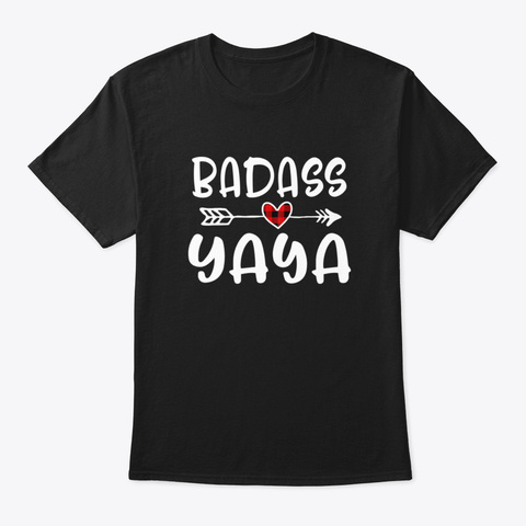 Badass Yaya Mothers Day Buffalo Plaid Gr Black T-Shirt Front