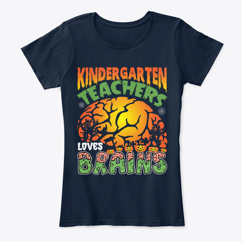 Kindergarten T Shirts For Teachers New Navy T-Shirt Front