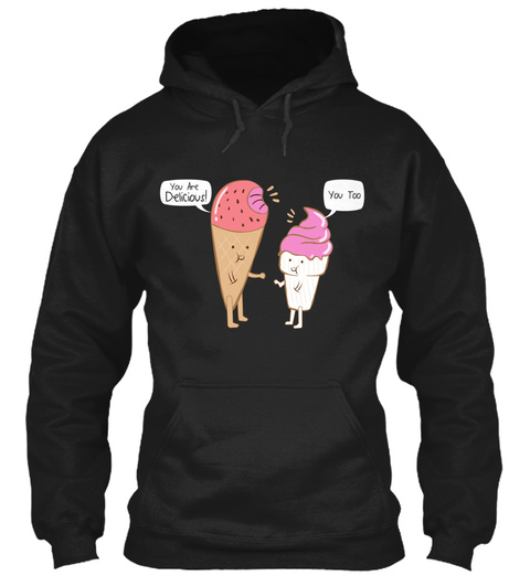 Ice Cream Valentine T Shirt  Black T-Shirt Front