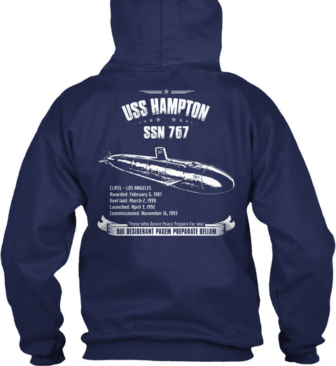  Uss Hampton Ssn 767 Navy T-Shirt Back