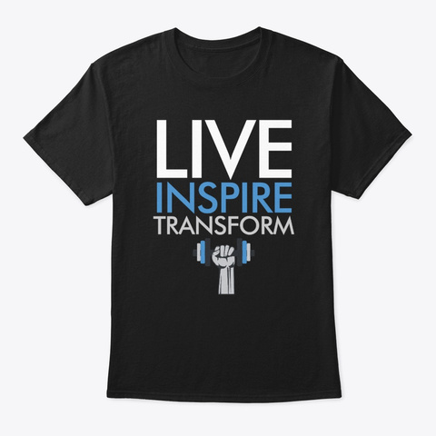 Live Inspire Transform Men's Tee Black áo T-Shirt Front