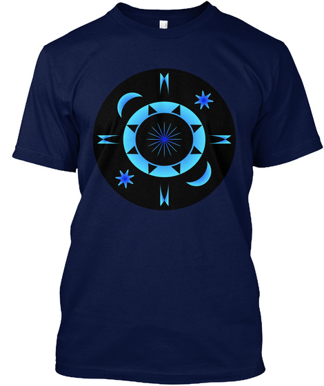 Tee With A Mandala!! Navy T-Shirt Front