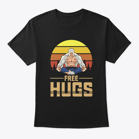 Free Hugs Gorilla Mixed Martial Arts Fig Black T-Shirt Front