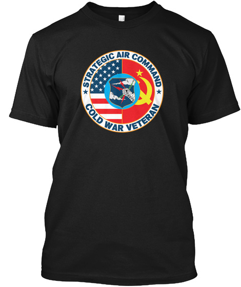 Strategic Air Command Cold War Veteran Black T-Shirt Front