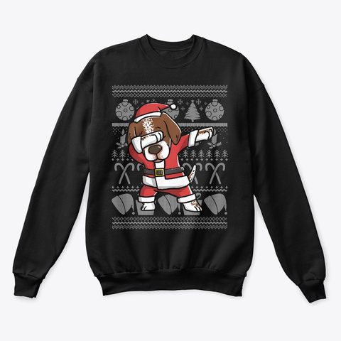 Dabbing Pointer Ugly Christmas Graphic Black T-Shirt Front