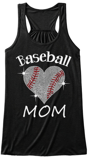 Baseball Mom Black T-Shirt Front