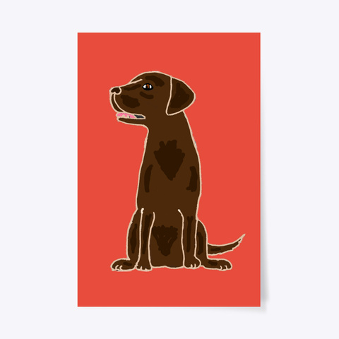 Cute Chocolate Labrador Retriever  Red T-Shirt Front