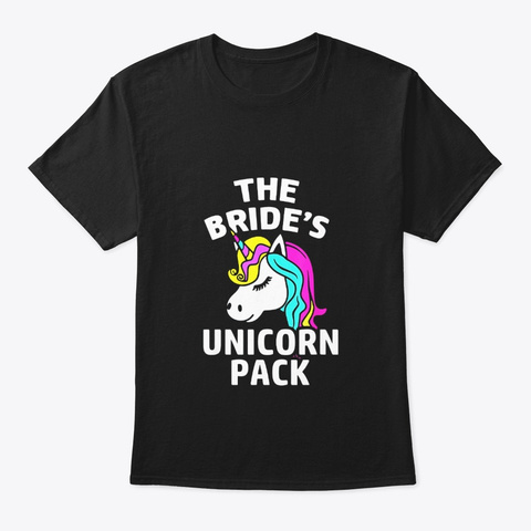 Lgbt Pride Bachelorette Party Unicorn Black T-Shirt Front