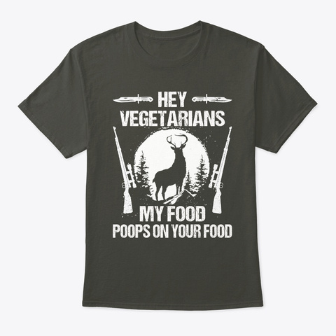 Hey Vegetarians T Shirt Smoke Gray Maglietta Front