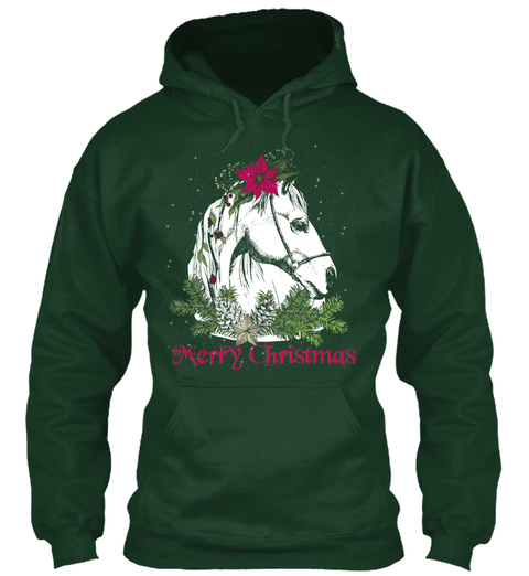 Merry Christmas Forest Green T-Shirt Front